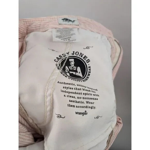 Wrangler Pants Womens 29X31 Pink Stripe Casey Jones Wide Leg Painter Pants - Picture 11 of 11